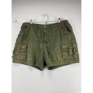 Guide Series Womens 18 Cargo Shorts Olive Green Ripstop Cotton Utility Hiking